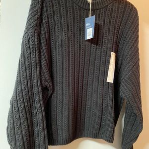 NWT universal thread black knit crew neck sweater size large